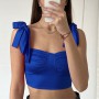 low cut shoulders lacing vest top