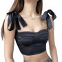 low cut shoulders lacing vest top