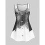 Print Top Summer Tunic Tanks For Women Lace Panel Camisole Shirt Ladies