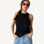 Tank Tops Blue Casual Sport Vest Off Shoulder Women's Tank Top Ribbed Knitted Tops Neck Summer Woman Shirts Tank Top