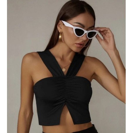 Elegant Casual Streetwear Crop Tank Top Office Ladies Clothes