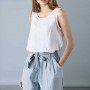 Women Cotton Linen Vests  V Neck Sleeveless Solid Loose Flax Tank Tops