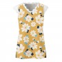 Womens Top Women V Neck Lace Top Shirts Flower Printing Tank Top Summer Casual Sleeveless Shirt Top Side Crop Top Fitted