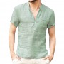 Men's Short-Sleeved T-shirt Cotton and Linen Led Casual Men's T-shirt Shirt Male  Breathable S-3XL