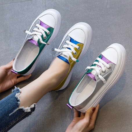 large size women's shoes small white shoes women's autumn slip-on new all-match casual flat shoes