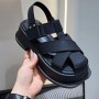 Women Sandals Buckle Strap Female Casual Slides New Shoes Platform Thick Bottom Elegant Ladies Flats Sandal