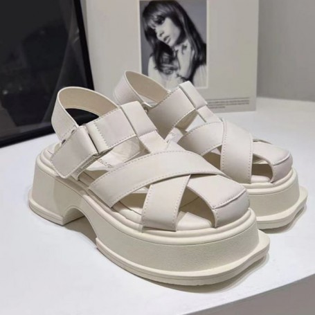 Women Sandals Buckle Strap Female Casual Slides New Shoes Platform Thick Bottom Elegant Ladies Flats Sandal