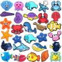1pcs Sea Creature Style Shoe Charms Funny Pattern Shoe Clips Aceessories Fit Croc Clogs Buckle PVC Jibz Adult X-mas Party Gifts