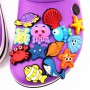 1pcs Sea Creature Style Shoe Charms Funny Pattern Shoe Clips Aceessories Fit Croc Clogs Buckle PVC Jibz Adult X-mas Party Gifts