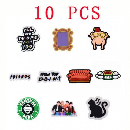 1pc TV Shoe Friends Shoe Charms Buckles Funny DIY JIBZ Accessories Fit For Croc Garden Sandals Shoe Decoration Kids X-mas  Gifts