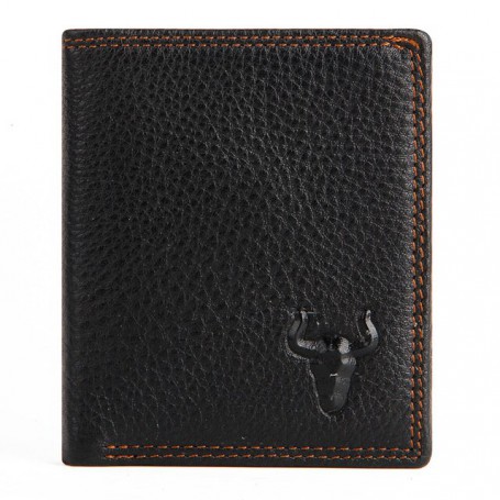 Short Men Wallet Genuine Leather Designer Small Slim Male Purse Card Holder Fashion Zipper Pocket Coin Purse Bag