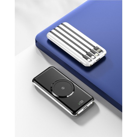 50000mAh WX Wireless Power Bank with Four-Wire USB TYPE C Power Bank LED Digital Power Bank for iPhone Xiaomi Huawei Samsung