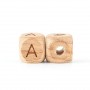 10pcs Wooden Letter Beads Beech Personalized Name DIY Nipple Holder Chain Accessorie 12mm Wood Teether English Alphabet Bead