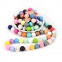 LOFCA 15mm Silicone Beads 10pcs Loose Beads Baby Teether Toy BPA Free Food Grade DIY Chew Charms Necklace Jewelry Making