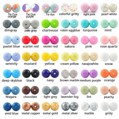 Silicone Beads 10pcs Loose Beads Baby Teether Toy BPA Free Food Grade DIY Chew Charms Necklace Jewelry Making