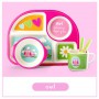 Children's Dish With Partitions Bamboo Fiber Food Plates For Baby Fall-proof Baby Feeding Bowl Cartoon Kids Tableware