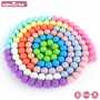 Keep&Grow 50Pcs 15mm Silicone Beads Food Grade Round Baby Teething Beads DIY Pacifier Chain Necklace Chewable Nursing Silicone