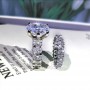 High quality white Diamond two sets ring 925 silver for women bling bling zircon ring wedding party engagement jewelry gift