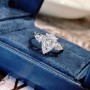 Original Silver Simple Fashion White Large Water Drop Zircon Ring For Women Wedding Fine Jewelry