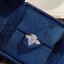 Original Silver Simple Fashion White Large Water Drop Zircon Ring For Women Wedding Fine Jewelry