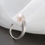 Authentic 925 Sterling Silver Ring Fashion 8mm Natural Freshwater Pearl Finger Rings For Women Wedding Party Fine Jewelry Gift