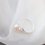 Authentic 925 Sterling Silver Ring Fashion 8mm Natural Freshwater Pearl Finger Rings For Women Wedding Party Fine Jewelry Gift