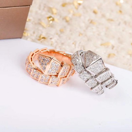 Classic 925 Sterling Silver Zircon Snake Bone Snake Head Ring Men's and Women's Same Fashion Brand Light Luxury Party Jewelry