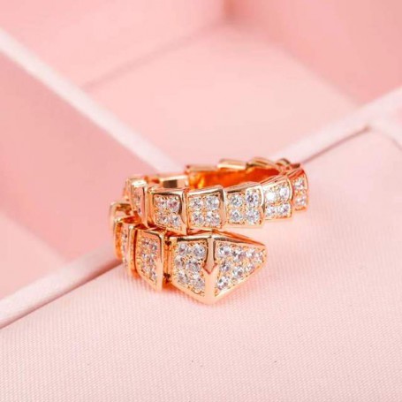 Classic 925 Sterling Silver Zircon Snake Bone Snake Head Ring Men's and Women's Same Fashion Brand Light Luxury Party Jewelry