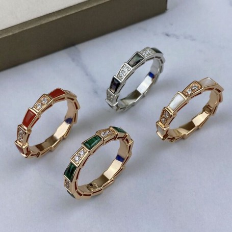 European and American senior Fritillaria snakebone ring 925 silver gold-plated temperament ladies fashion brand jewelry gift