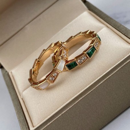 European and American senior Fritillaria snakebone ring 925 silver gold-plated temperament ladies fashion brand jewelry gift