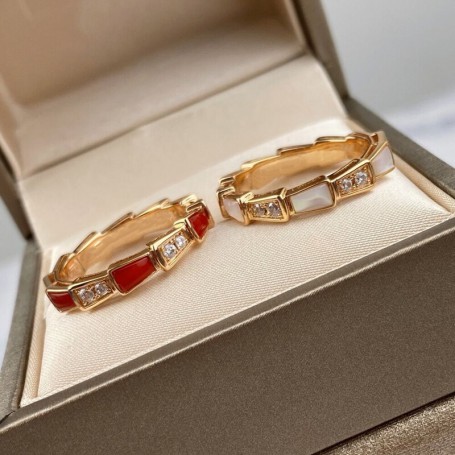 European and American senior Fritillaria snakebone ring 925 silver gold-plated temperament ladies fashion brand jewelry gift