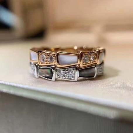 European and American senior Fritillaria snakebone ring 925 silver gold-plated temperament ladies fashion brand jewelry gift