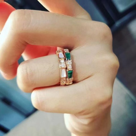 European and American senior Fritillaria snakebone ring 925 silver gold-plated temperament ladies fashion brand jewelry gift