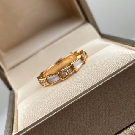 European and American senior Fritillaria snakebone ring 925 silver gold-plated temperament ladies fashion brand jewelry gift