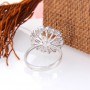 925 Silver Flowers Ring For Women Zirconia Pearl Ring Mounting Jewelry for Wedding Silver 925 Flower Ring Gift