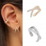 Aide Cross Ear Cuff Non Pierced Earrings for Women 925 Sterling Silver Micro Pave CZ Small Clip on Earrings Cartilage Jewel 1PC