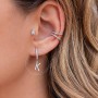 1 Pair 925 Sterling Silver Ear Buckle A-Z Letter Earrings Pave Crystal Small Hoop Earrings For Women Alphabet Fashion Jewelry