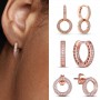 Hot Sell 925 Sterling Silver Heart Earrings Fit Original Charms Hoop Earrings For Women girls Stud Earring Fine Jewelry Gifts