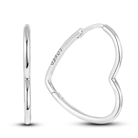 Hot Sell 925 Sterling Silver Heart Earrings Fit Original Charms Hoop Earrings For Women girls Stud Earring Fine Jewelry Gifts