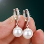 Pearl Earrings Genuine Natural Freshwater Pearl 925 Silver Earrings Pearl Jewelry For Wemon Wedding Gift