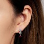 Women Simple Drop Earrings Red Silver Zircon Pendant Earring Sparkling Fashion Fine Jewelry Wedding Gift