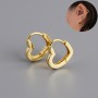 Geometric Punk Prevent Allergy 925 Stamp French Hip-Hop Small Round Heart Hoop Earrings For Women Brincos Party Jewelry