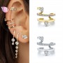 Fashion Ear Cuff Without Piercing Earrings Jewelry Bohemia C Shaped Crystal Ear Cuffs Clip Earrings for Women Wedding Jewelry