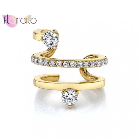 Fashion Ear Cuff Without Piercing Earrings Jewelry Bohemia C Shaped Crystal Ear Cuffs Clip Earrings for Women Wedding Jewelry