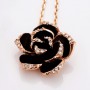 Fashion Rose Flower Enamel Jewelry Set Rose Gold Color Black Bridal Jewelry Sets for Women Wedding 2022 Best Selling Products