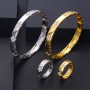 Janekelly  luxury Unique African Bangle Ring Set Jewelry Sets For Women Wedding Cubic Zircon Crystal CZ Dubai Bridal Jewelry Set