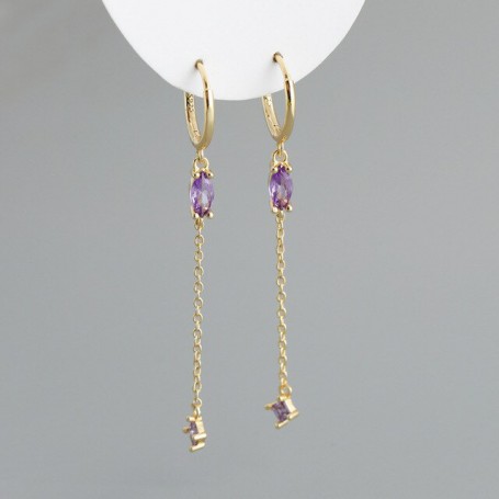 925 Sterling Silver Ear Buckle Minimalist Tassel Drop Hoop Earrings For Women Crystal Zircon Huggie Earring Fine Jewelry Pendant