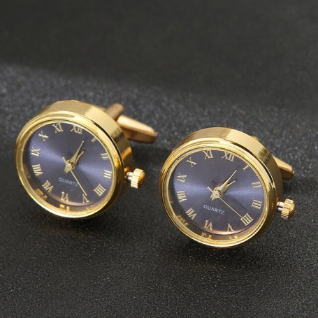 Men's Luxury Watches Cufflinks Classic French Business Shirt Accessories Fashion Rotating Clock Gold Cuff Link Anniversary Gifts