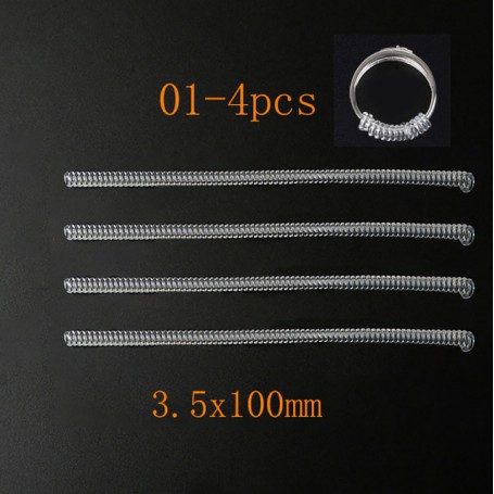 Jewelry Tools Spiral Based Ring Size Adjuster 4pcs/Set Ring Adjuster Invisible Transparent Tightener Resizing Tool Jewelry Guard