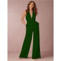 European and American Spring and Summer Elegant Mid-waist Casual Wear Sexy Sleeveless Backless Women's Jumpsuit